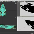 Science Fiction Spaceship With Gray Body Blue And Red Details NX-0002