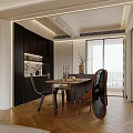 Modern Living Dining Room Interior With White Sofa Bookshelf Fireplace Circular Ceiling And Wooden Floor