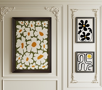 French Middle-style Decorative Painting 3d model