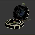 Elegant Decorative Ornament Set With Open Octagonal Box And Starry Sky Design 3d model