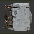 Damaged Structural Construction Component With Rusted Rebar And Rough Concrete Surface