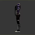 3D Fantasy Character Armor Design With Purple Black Details And Metallic Decorations