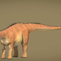 Realistic 3D Model of Sauropod Dinosaur With Spiked Back And Long Neck