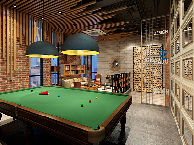 Industrial LOFT Billiard Room Billiard Room model