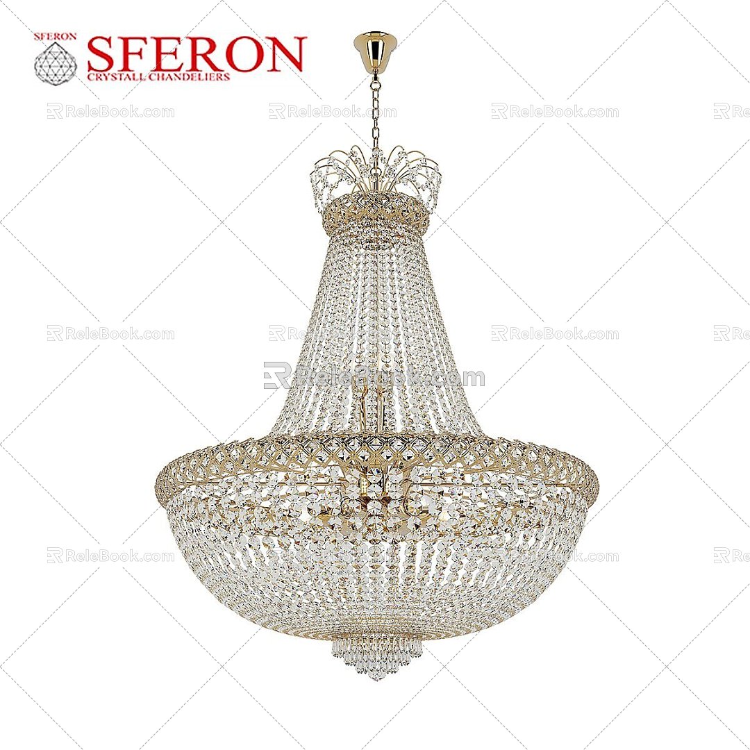 vintage chandelier sferon asfour swarovski 3d model