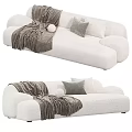 Stylish White And Brown Sofa Designs With Cozy Blanket And Pillows