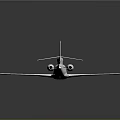 Sleek White Passenger Jet With Red Stripes On Fuselage Wings And Tail Fin
