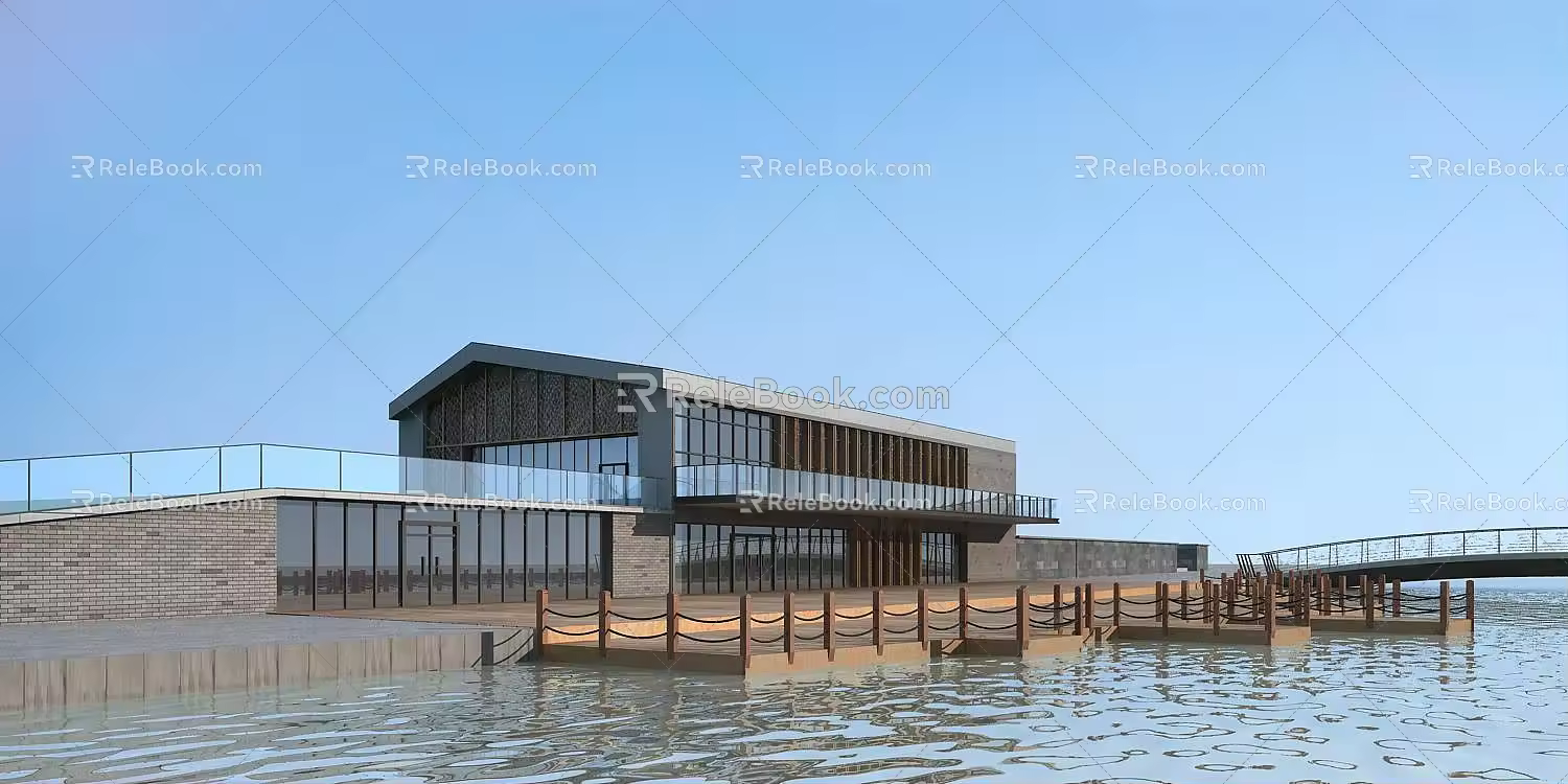 Modern Architecture Bar Street 3d model