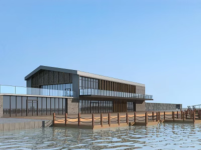 Modern Open Kitchen Interior Design With Island Counter And Built In Appliances 3d model