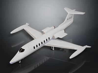 White Jet Airplane Model Featuring Modern Design Smooth Wings And Sleek Fuselage 3d model