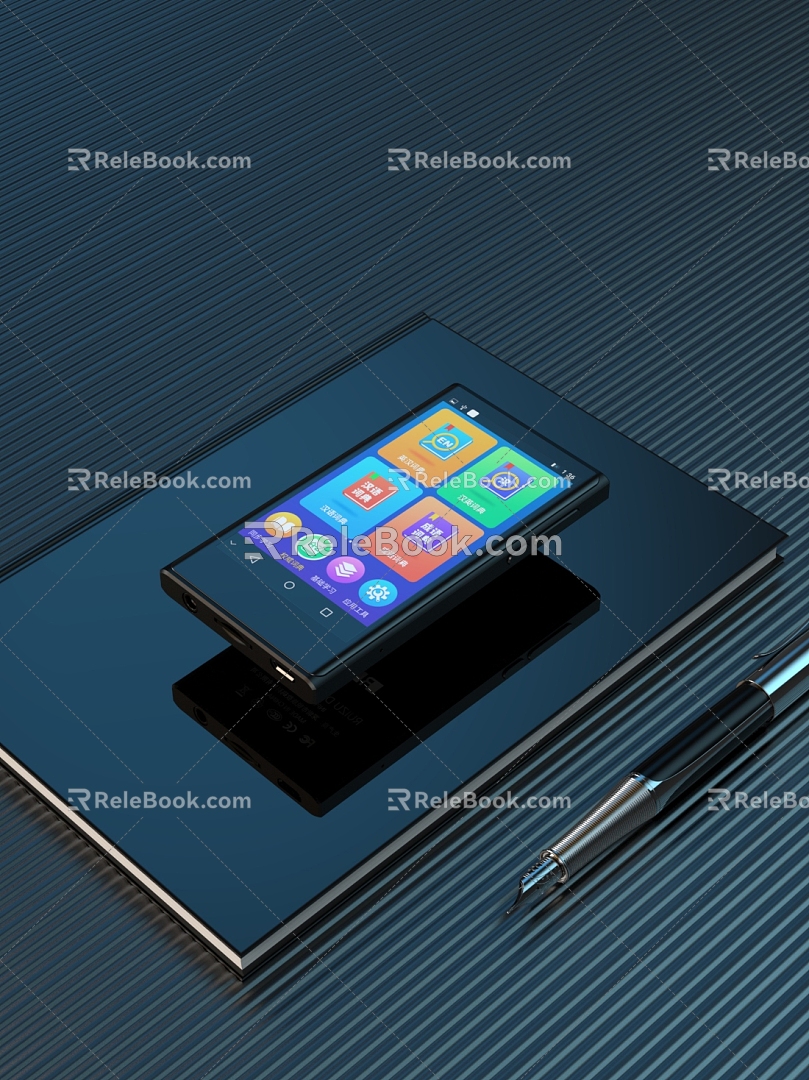 Mobile phone pen book 3d model