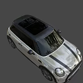 Silver Mini Cooper 3 Door Hatchback with Sporty Wheels and Round Headlights Design