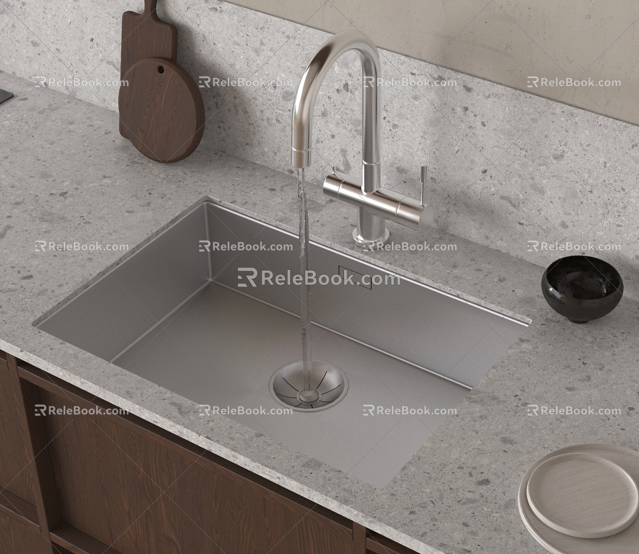 Modern sink vegetable basin embedded sink 3d model