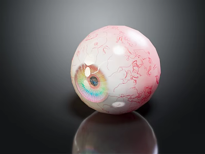 Medical Device Eyeball Model With Detailed Vascular Structure And Colorful Iris For Ophthalmology Training 3d model