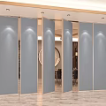 Modern Banquet Hall Interior With Elegant Partitions Circular Decor And Lighting 3d model