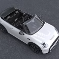 White MINI Convertible Car With Open Top Black Wheels And Front Design 3d model