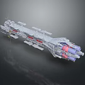 Futuristic Large Sci-Fi Spacecraft Featuring Detailed Structure And Multiple Engine Modules 3d model