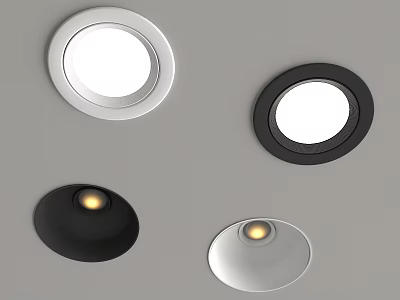 Downlights and Spotlights Modern Design Black White Colors For Stylish Interior Lighting 3d model