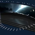 Modern Stage Design With Cosmic Background Illuminated Lights And Steps 3d model