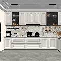 Spacious Modern Kitchen Interior Design With White Cabinets Island And Appliances 3d model