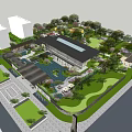 Modern Garden Landscape Design With Water Features Cherry Blossom Trees And Stone Pathways