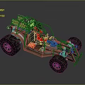 Off Road Terrain Perfect For Dune Buggy With Large Tires And Red Seats
