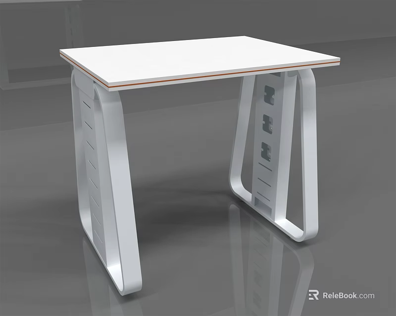 Modern White Table With Unique Hollow Legs And Smooth Surface Design 3d model