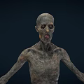 Creepy Gaunt Humanoid Game and Movie Character with Shriveled Skin and Grayish Tone 3d model
