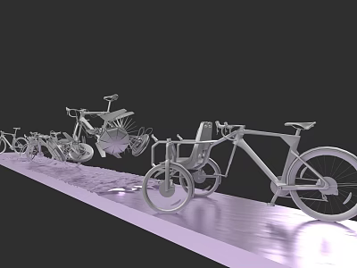Various Designed Bicycles Featuring Standard Models And Child Seat Options On 3d model