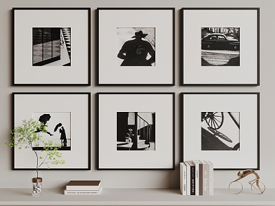 Modern Black and White Hanging Painting model