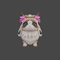 Cute Fluffy Cat With Pink Bow And Golden Crown On Head