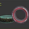 Bridgestone Car Tire With Red Ring Design And Tread Pattern Automotive Part 3d model