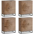 Modern Wooden Bedside Cabinet With Metal Frame And Storage Design Elements 3d model