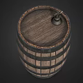 Vintage Wooden Wine Rack With Barrel Design And Metal Hoops For Home Decor