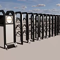 Electric horizontal push telescopic gate wall outer door 3d model