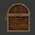 Vintage Wooden Chest With Metal Straps Brass Lock And Decorative Nails