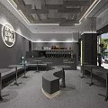 Modern Milk Tea Shop Interior Design With Round Tables High Stools And Drink Display Shelves