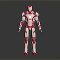 Iron Man 3D Model With Red And Gold Metallic Armor Movie Game Character