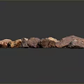 Natural Stones And Wood Pieces With Various Colors And Shapes On Black Background