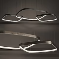 Modern Curved Pendant Lights With LED Illumination And Metallic Frame For Interior Decor