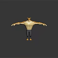 Anthropomorphic Leopard 3D Character With Muscular Spotted Body And Outstretched Limbs Standing Pose