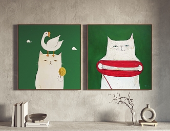 Modern Animal Painting Children's Hanging Painting Decorative Painting 3d model