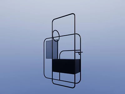 Modern Geometric Decorative Cabinet With Sleek Lines And Open Compartments 3d model