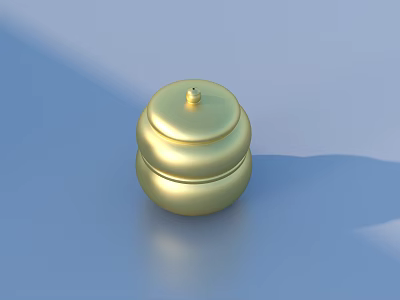 Golden Dome Shaped Double Layered Storage Container With Lid For Daily Necessities 3d model