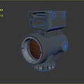 Weapon Tactical Scope Featuring Metal Frame Orange Lens And Mechanical Design 3d model