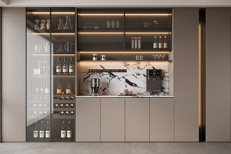 Modern Italian Wine Cabinet 3d model