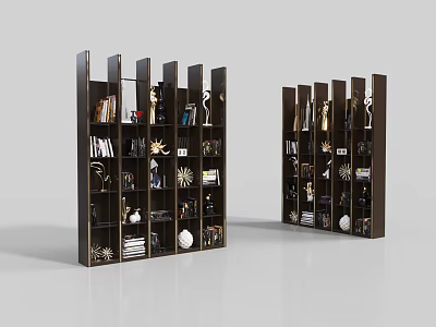 Modern Bookshelf Interior Design With Multiple Shelves For Books And Decorative Items 3d model