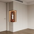 Modern White Wardrobe With Built In Display Niche And Decorative Elements