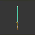 Blue Lightsaber Weapon With Glowing Blade Detailed Hilt And Sci Fi Design