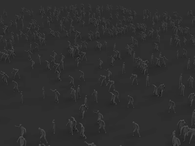 Low Polygon Zombie Swarm Horror Walking Cartoon Crowd 3d model Low Polygon Zombie Swarm Horror Walking Cartoon Crowd 3d model